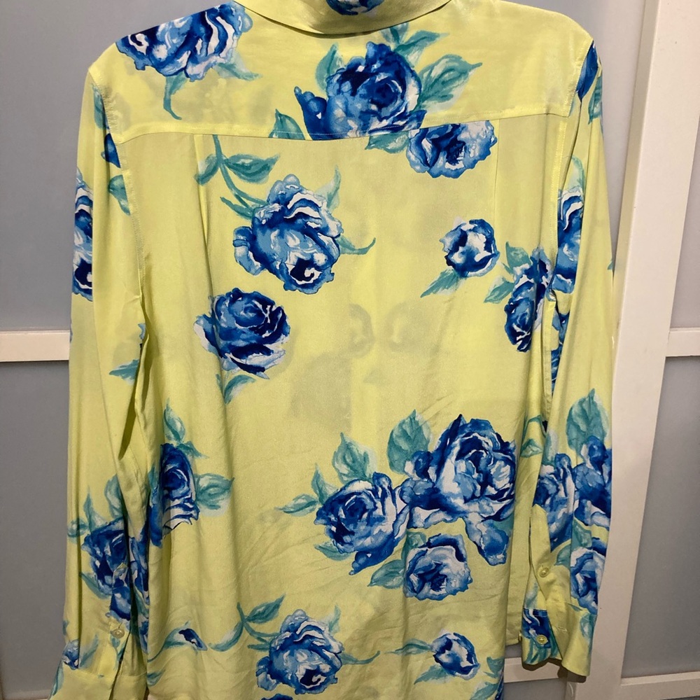 Equipment Yellow & Blue Floral Button Down Shirt (Sm/Med) - Picture 3 of 8